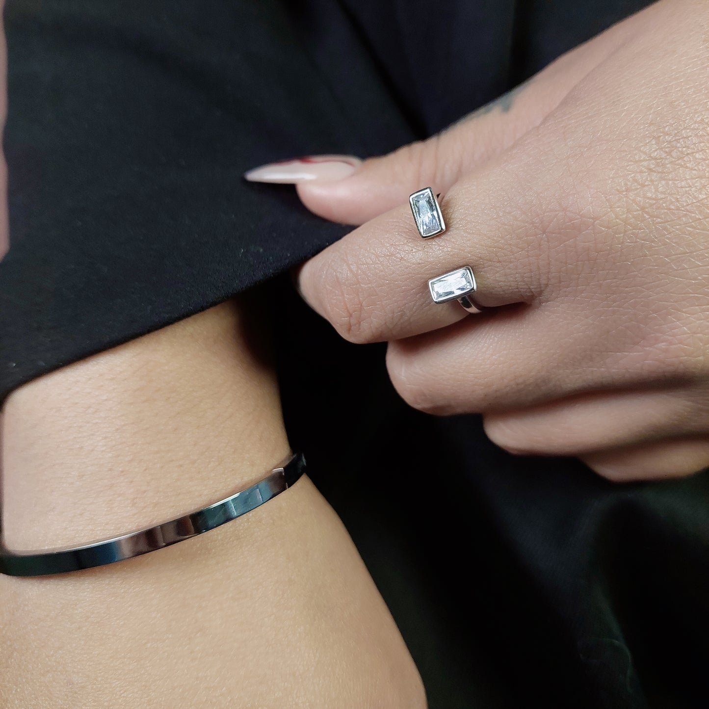 anillo de plata ajustabe