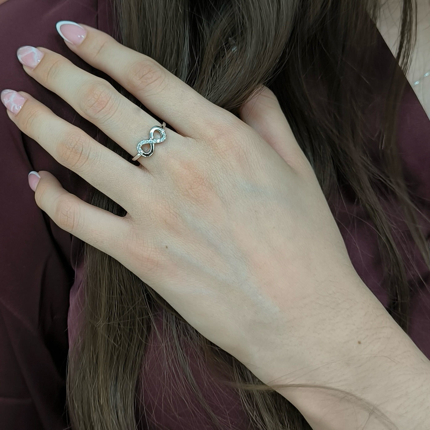anillo plata infinito mujer