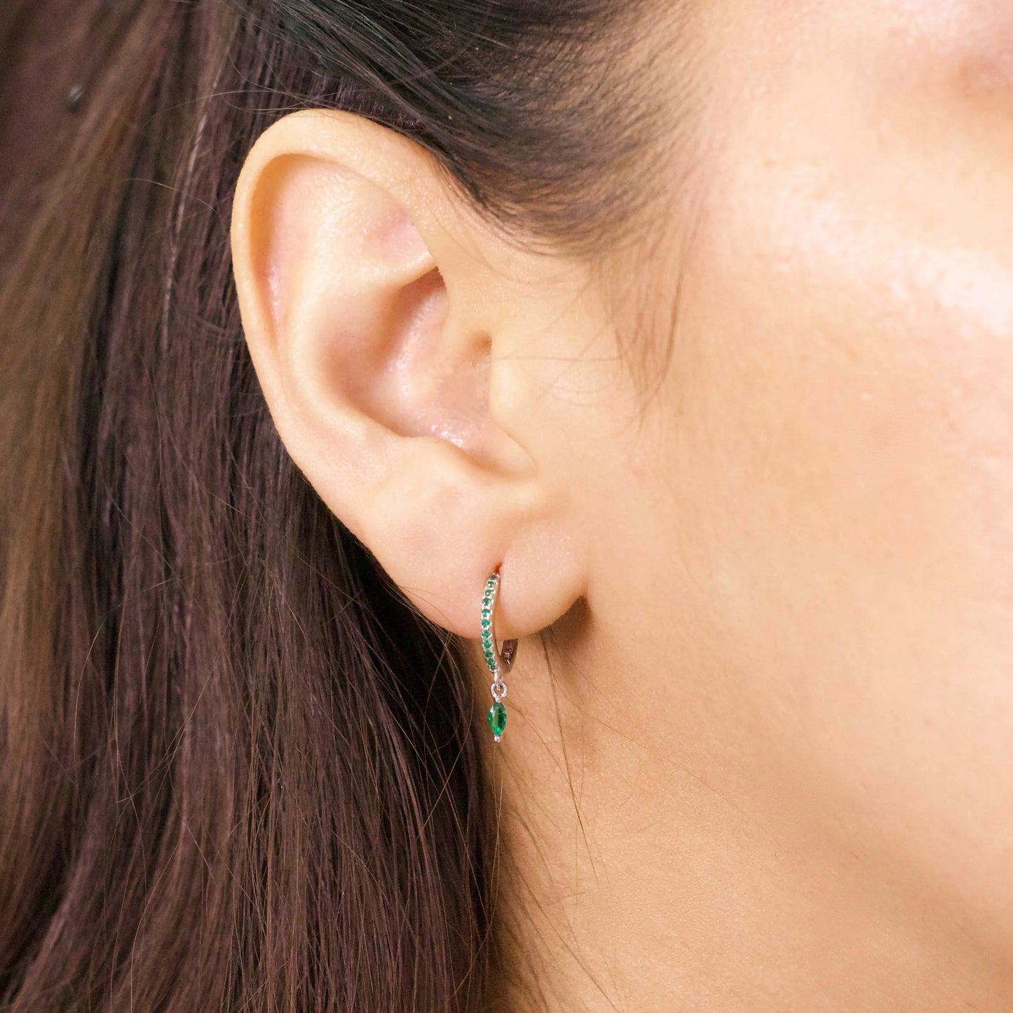 argollas de plata mujer verde