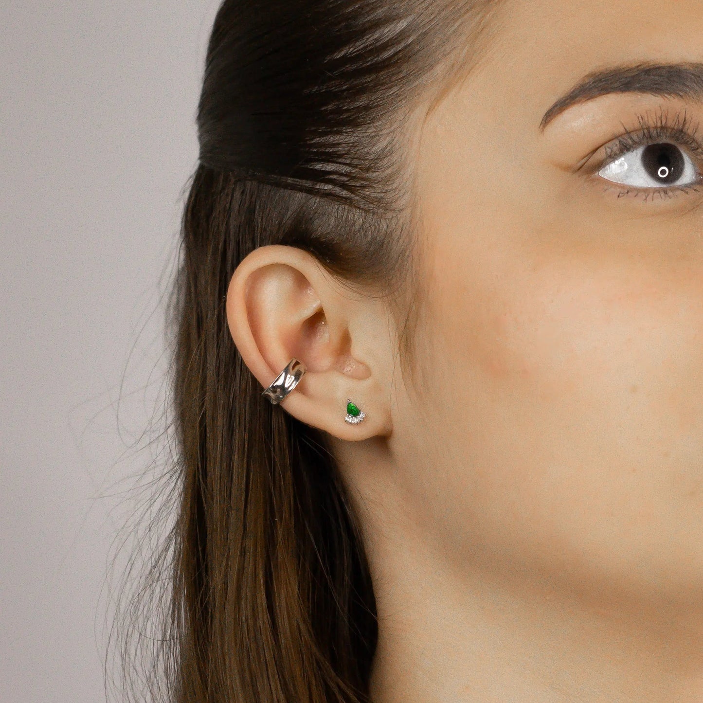 Aros de plata 925 con tope