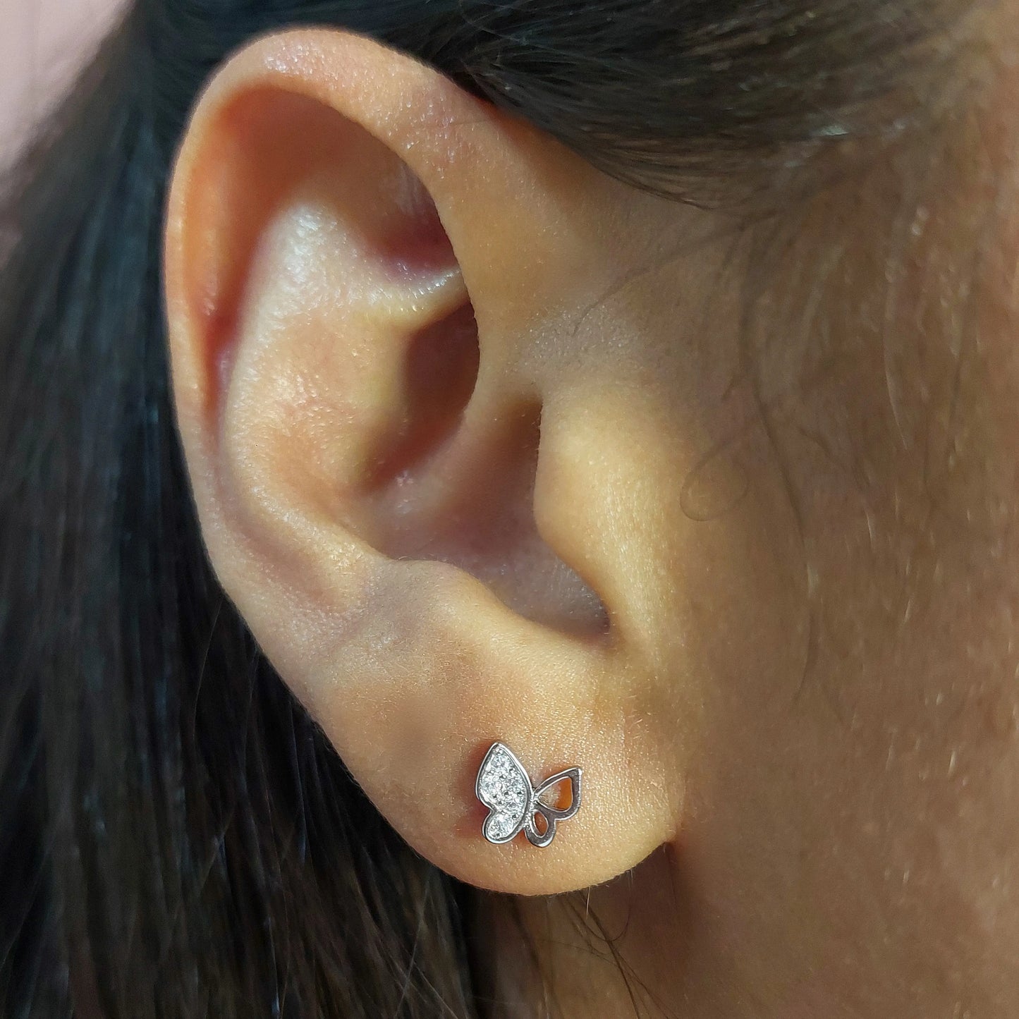Aros de plata con tope