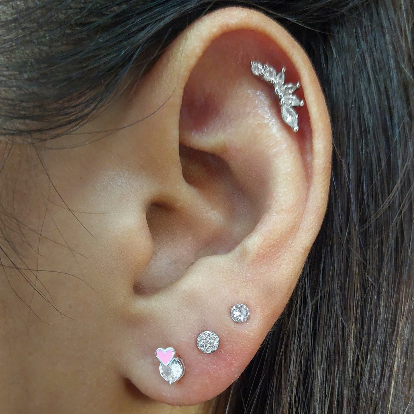 aros de plata circon