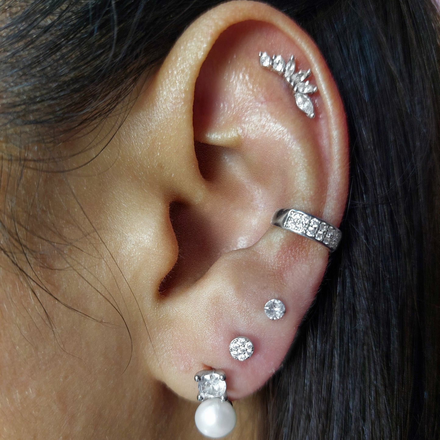 aros de plata 925 con perla