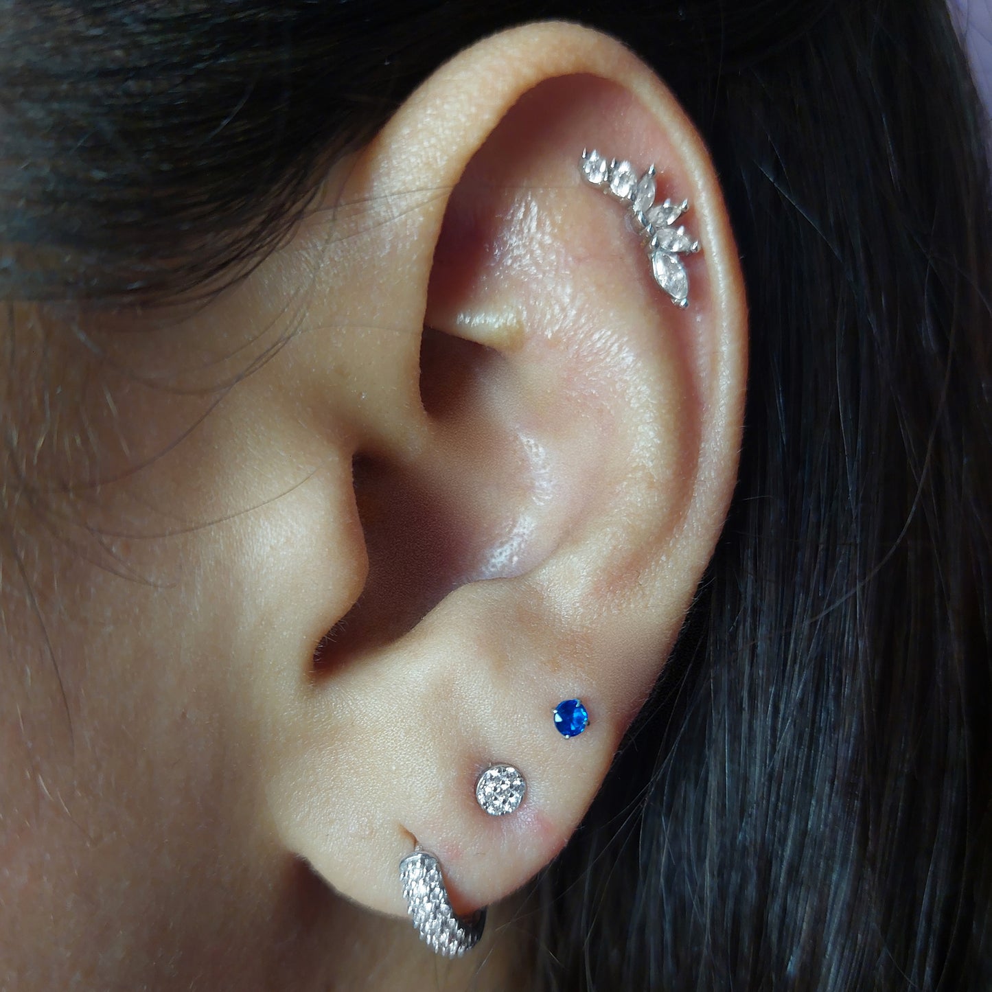 aros de plata 925 con circones