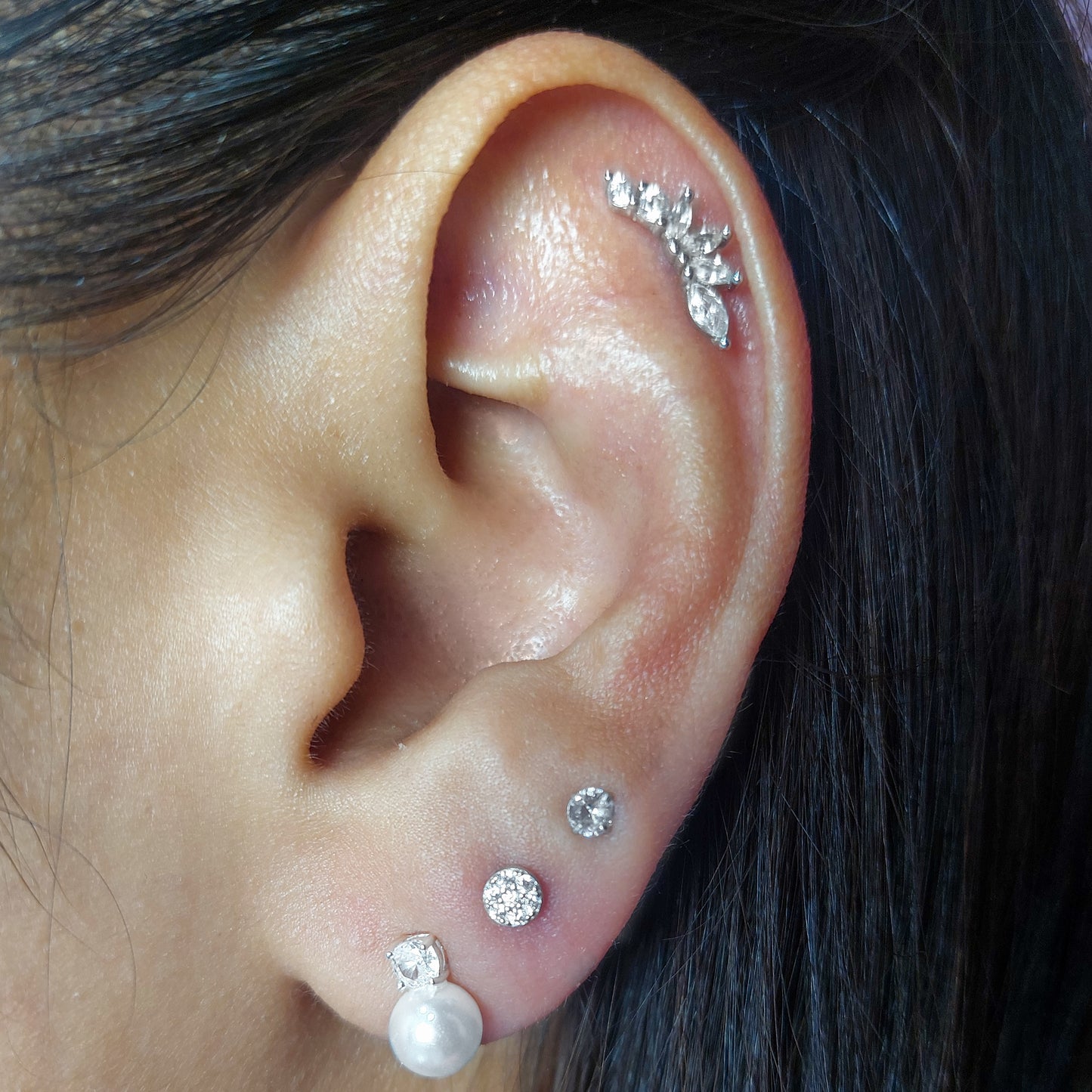 aros de plata con perlas