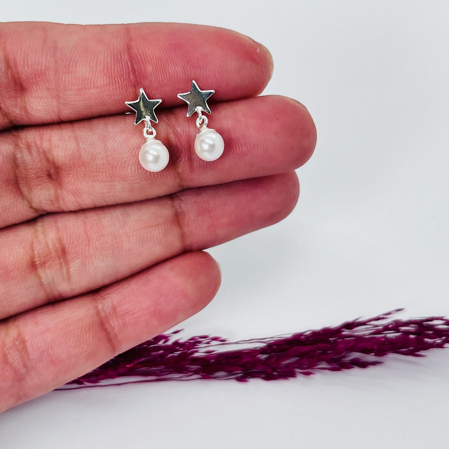 aros de plata estrellas