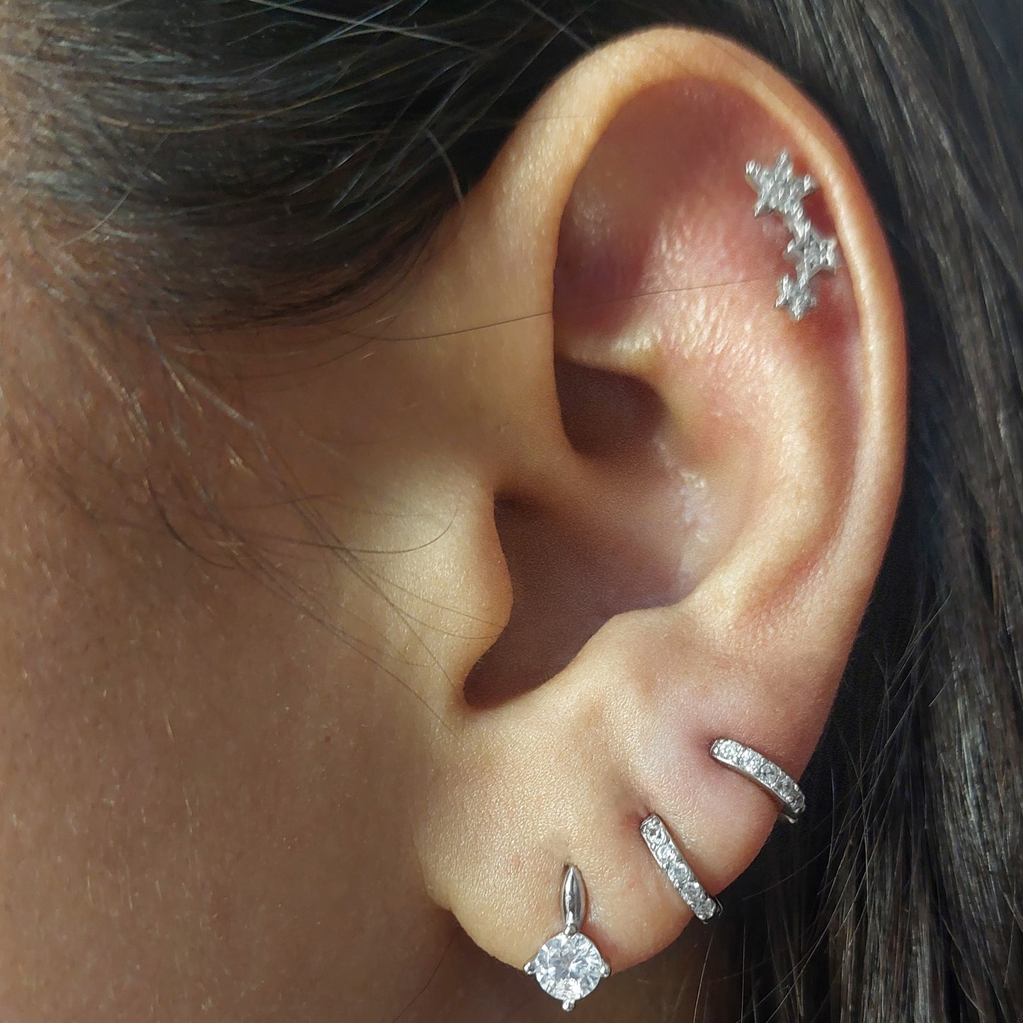 aros de plata punto de luz