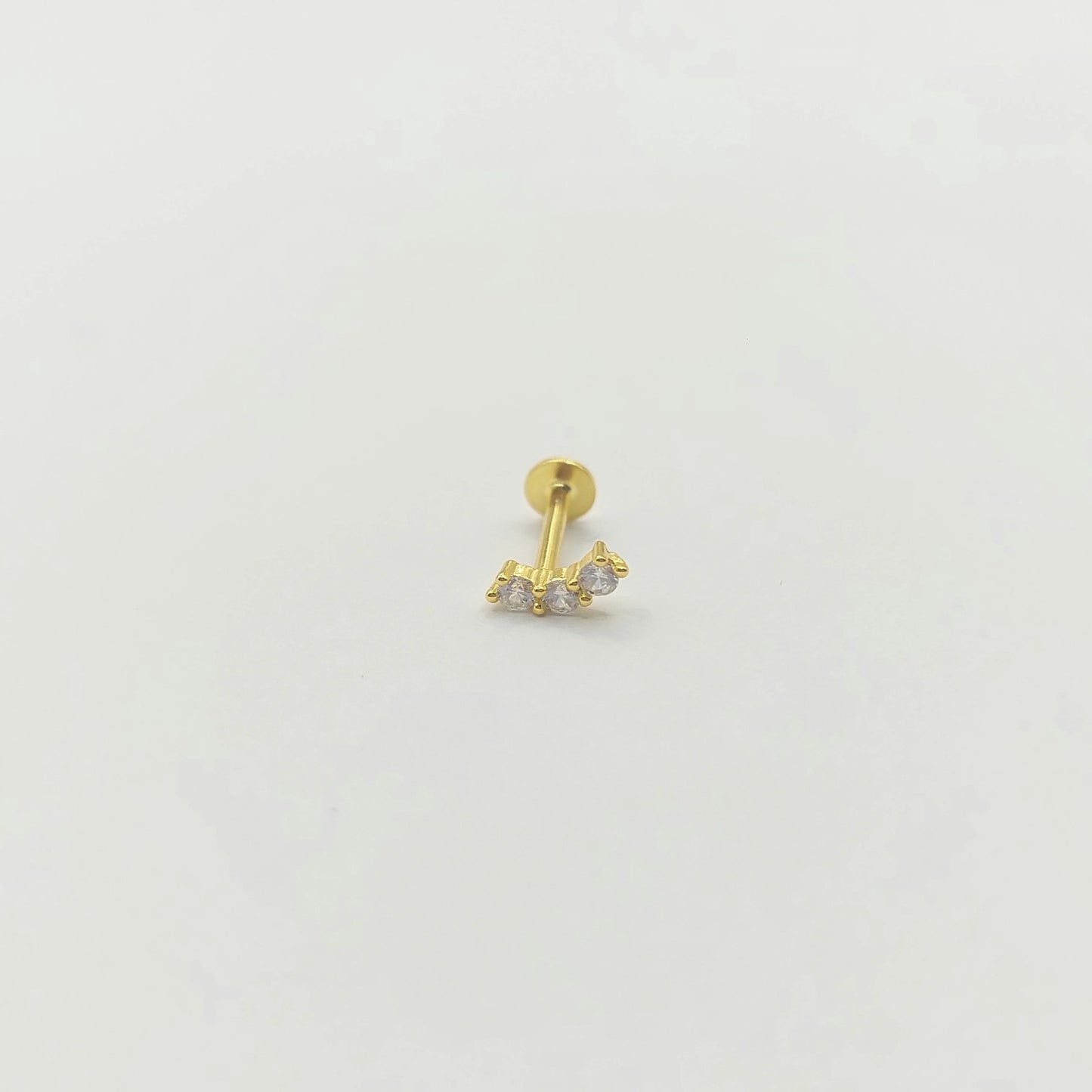 Piercing de plata con baño de oro 18k