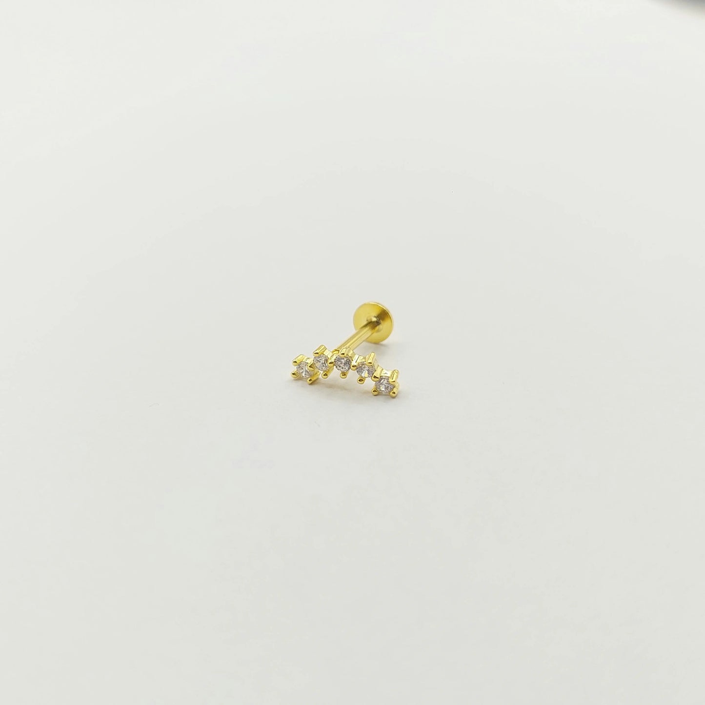 Piercing de plata con baño de oro 18k