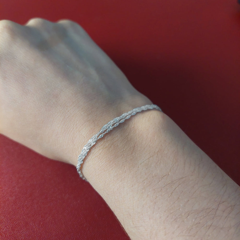 Pulsera plata italiana Singapur