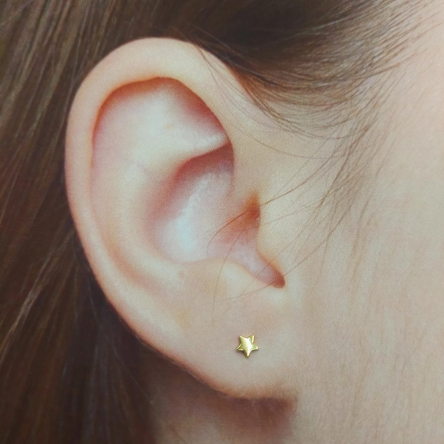 Piercing de plata con baño de oro de 18k