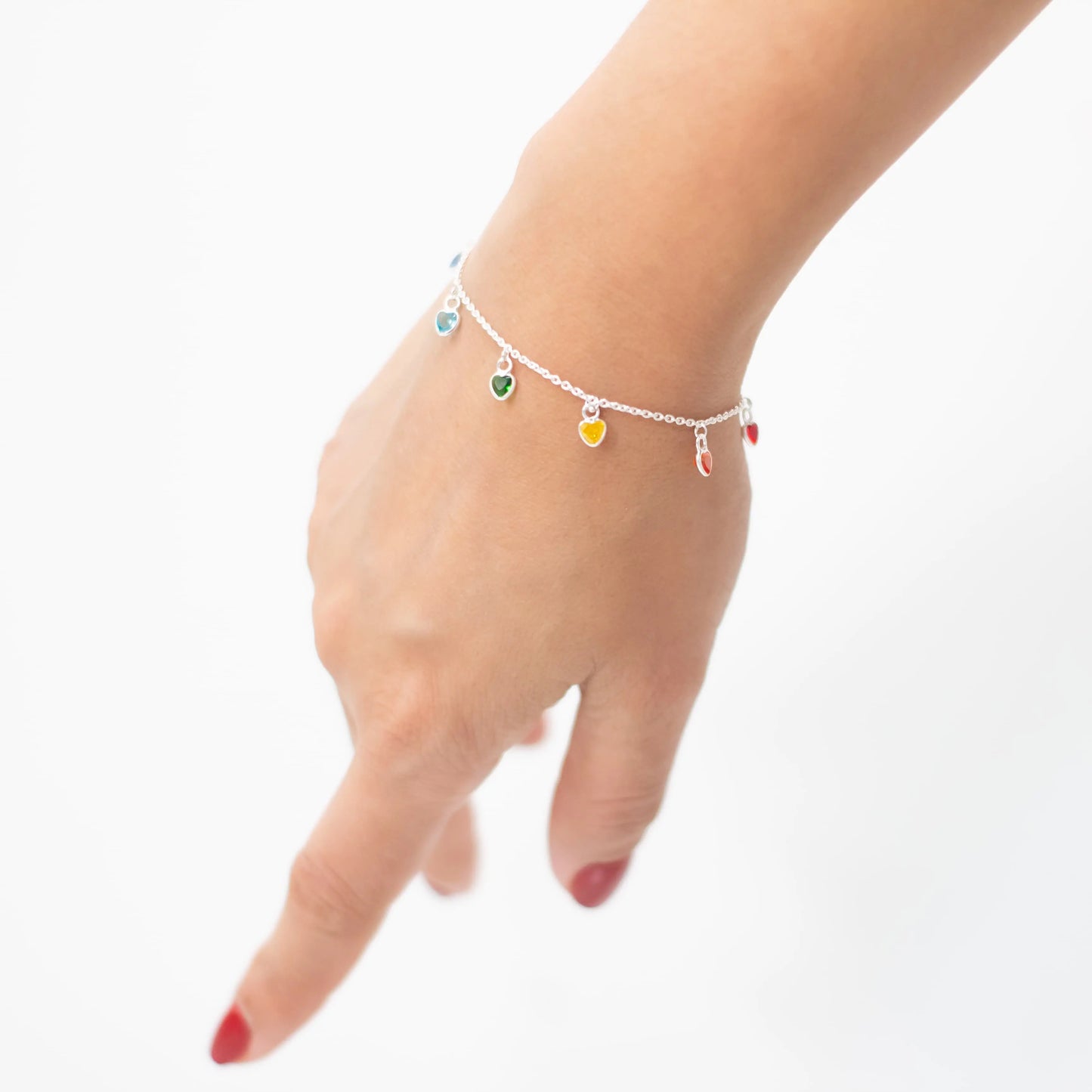 pulsera de plata mujer corazones