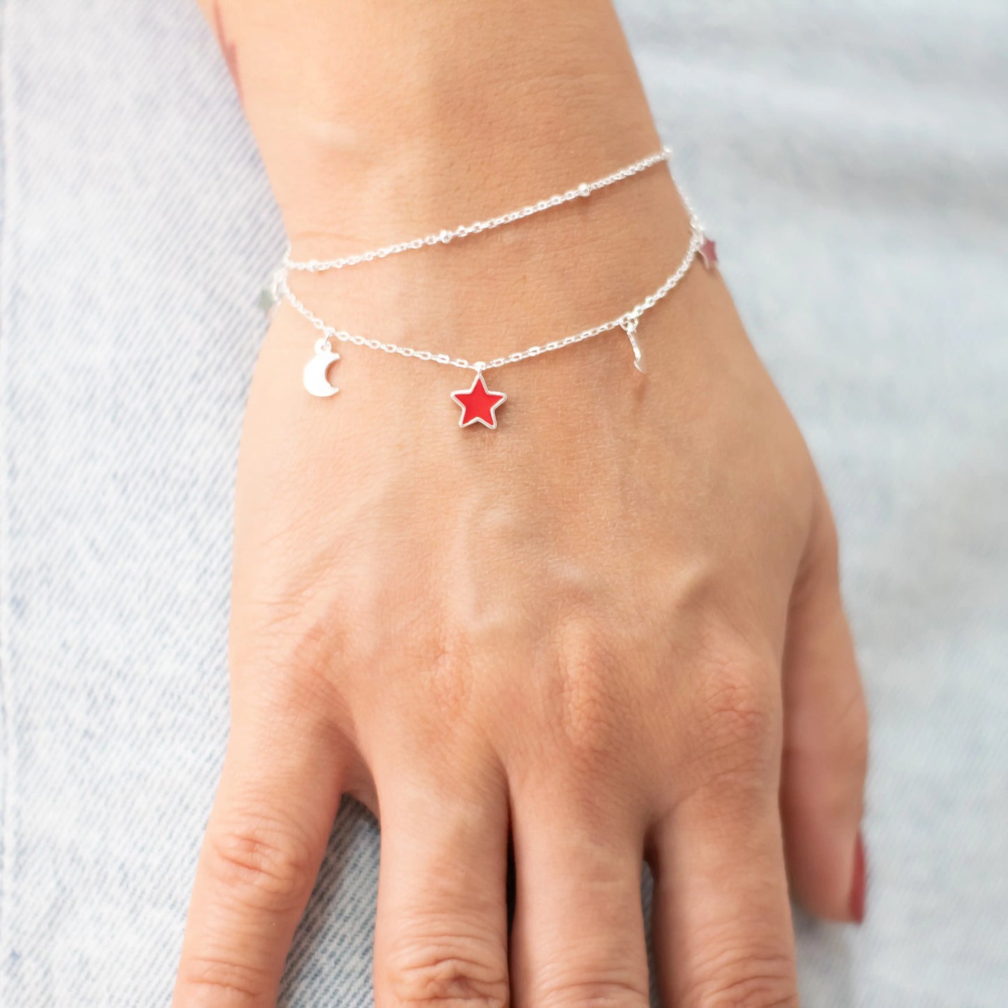 pulsera de plata mujer diseño estrellas