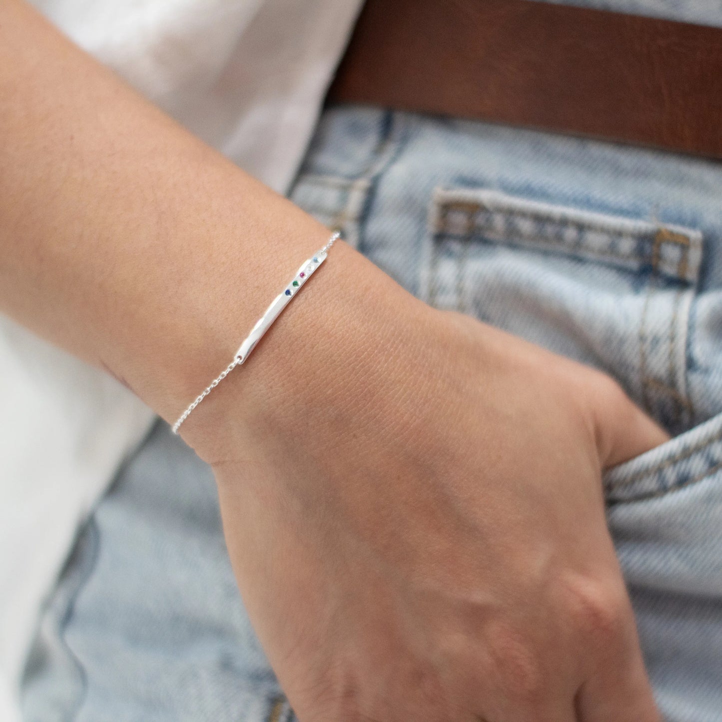 Pulsera plata para grabar