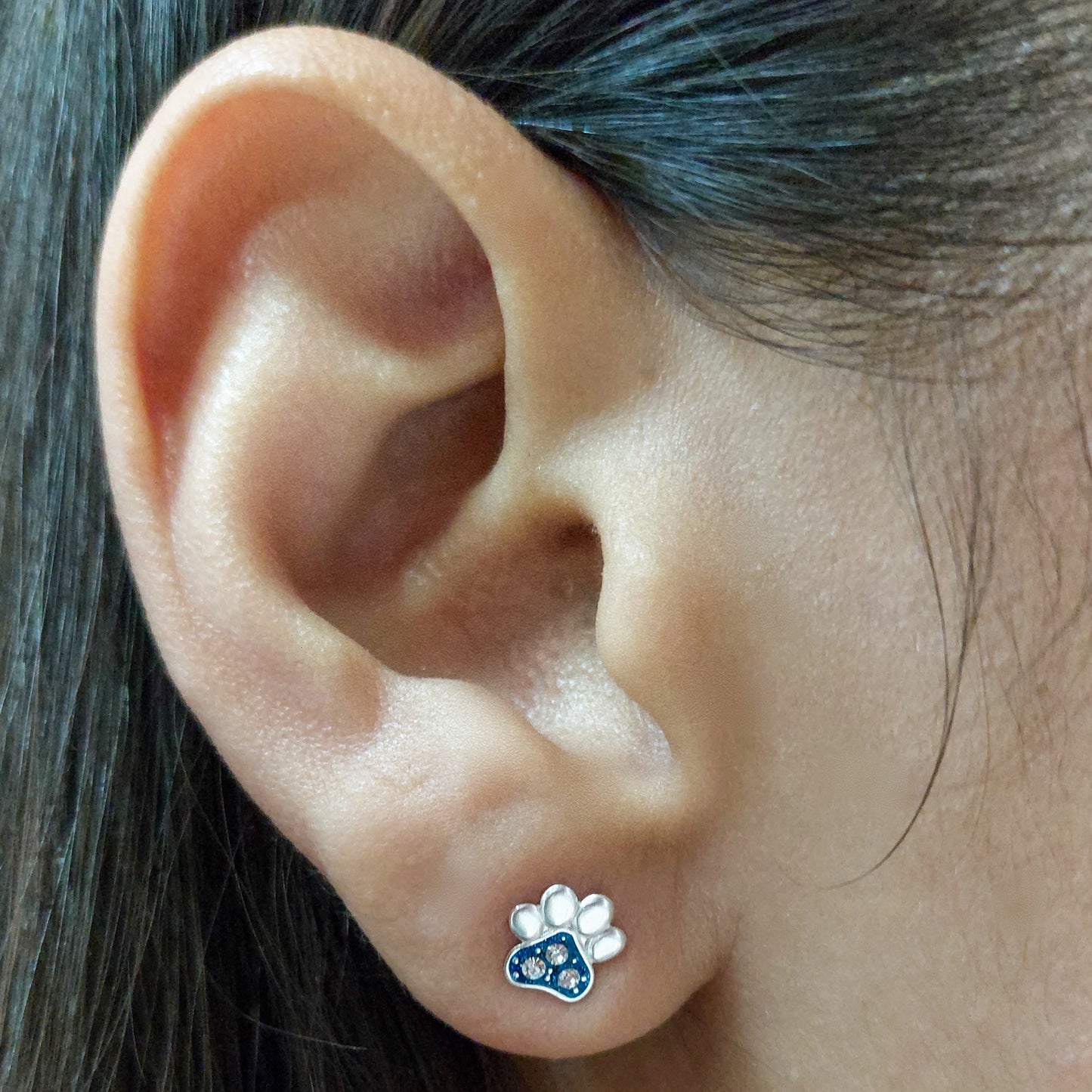 aros de plata con huellta