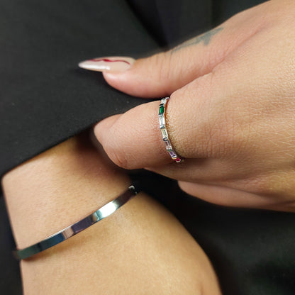 anillo de plata colore 