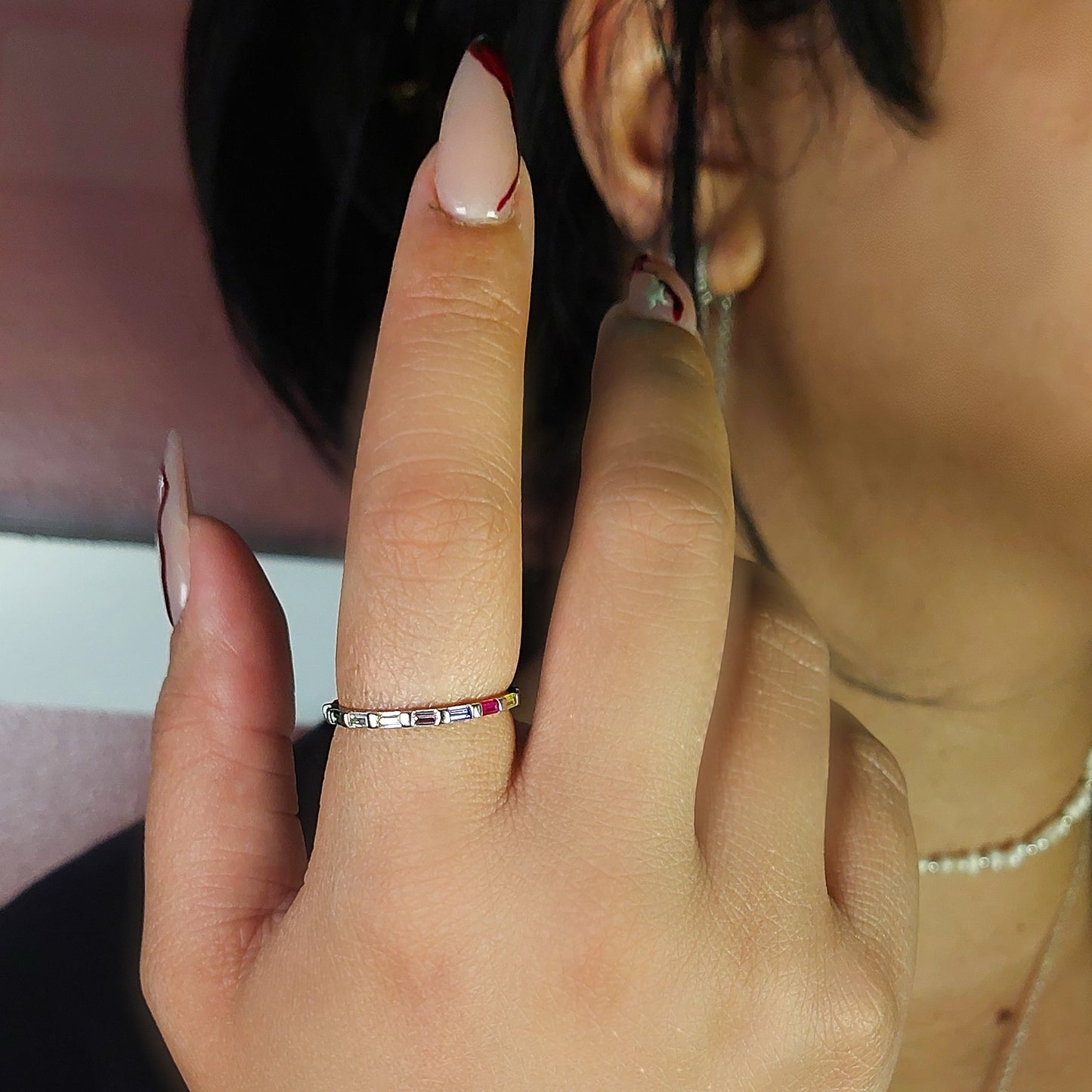 anillo de plata mujer colore