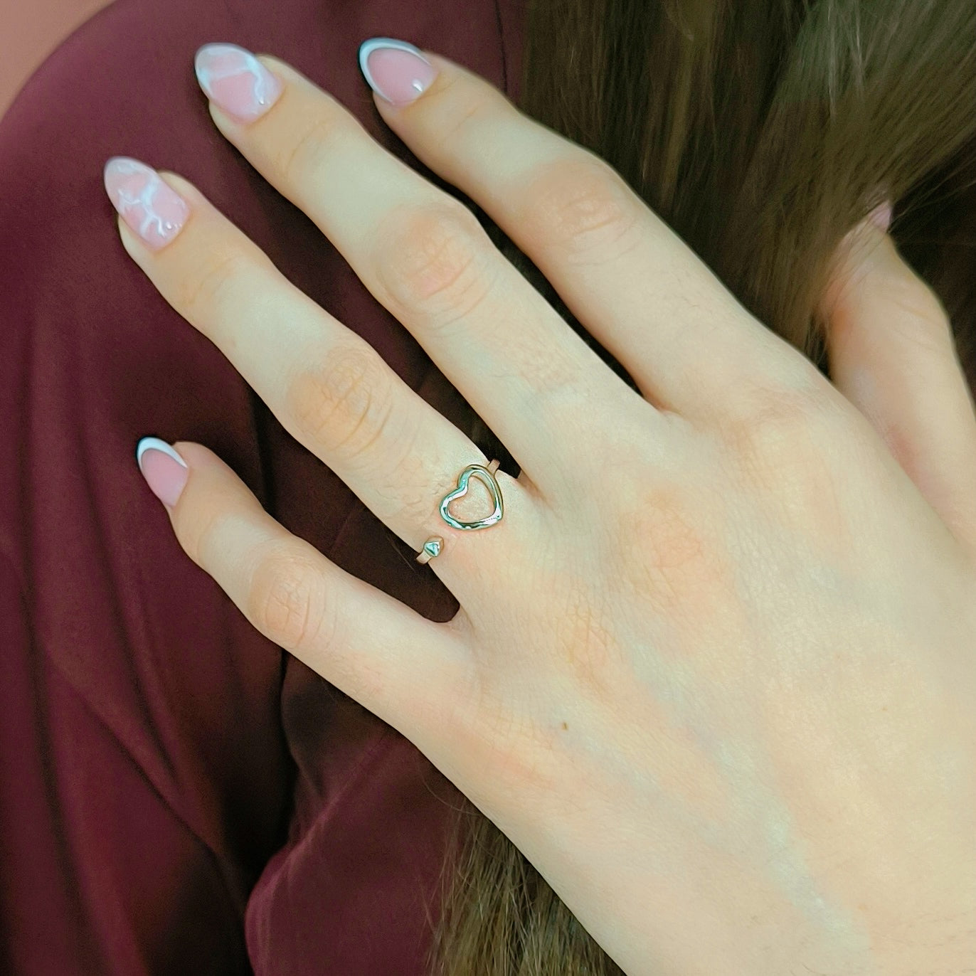 anillo de plata mujer corazon