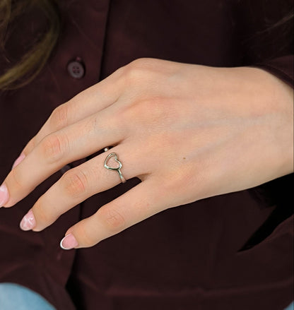 anillo de plata mujer corazon 