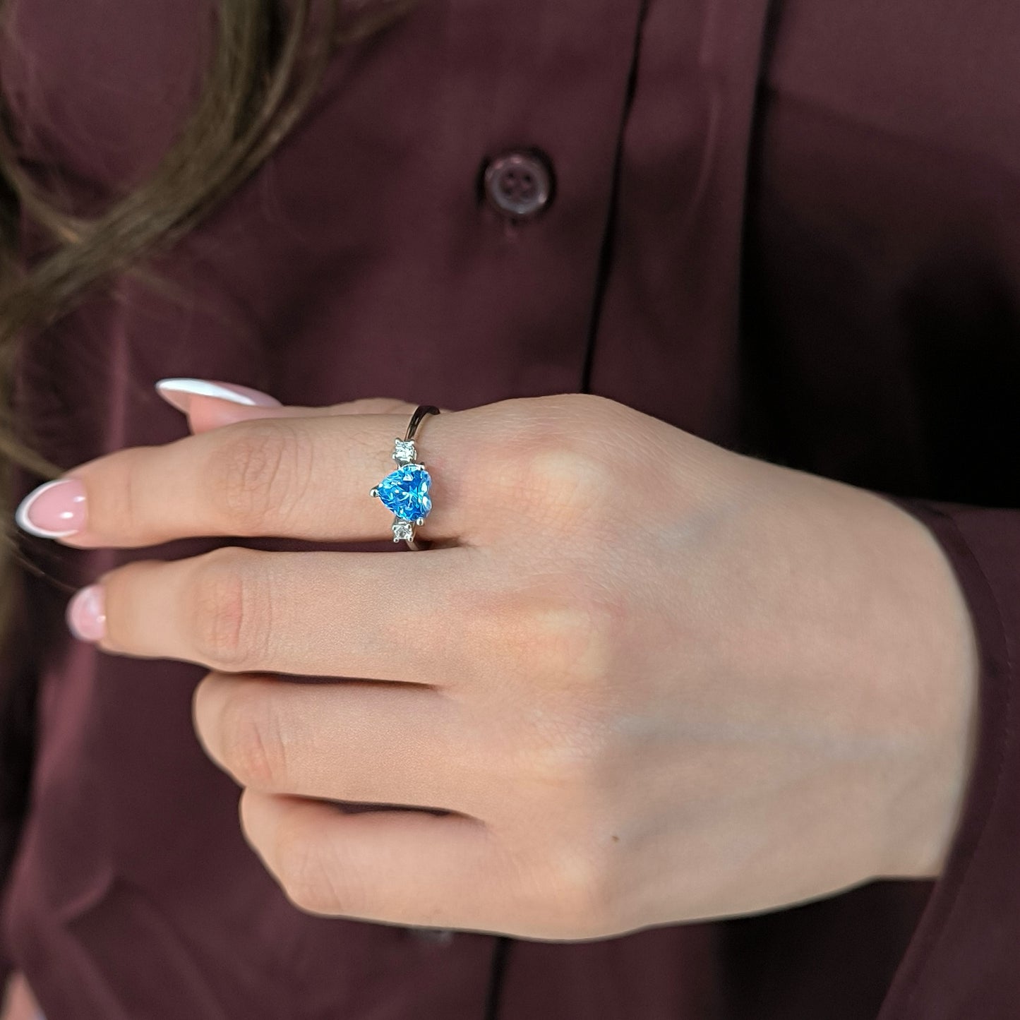 anillo de plata mujer corazon 