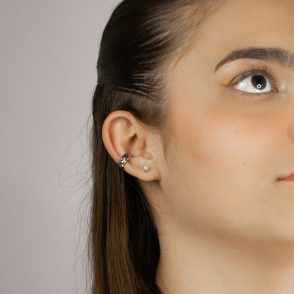 Aros de Plata 925 Con Tope