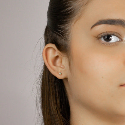 Aros con tope plata 925