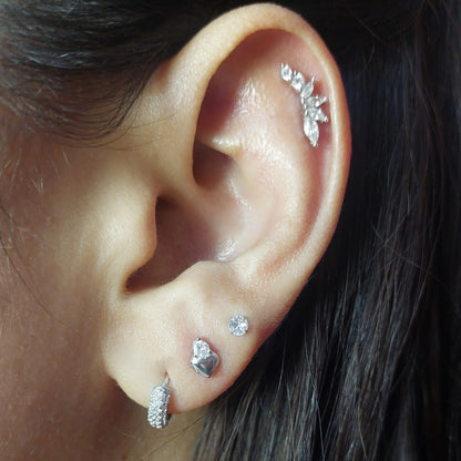 Aros de plata con tope