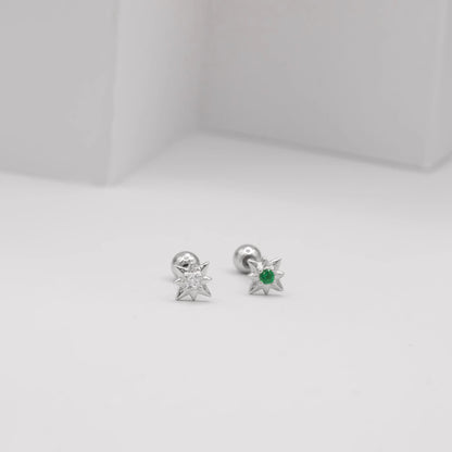 Aros de plata 925 con tope