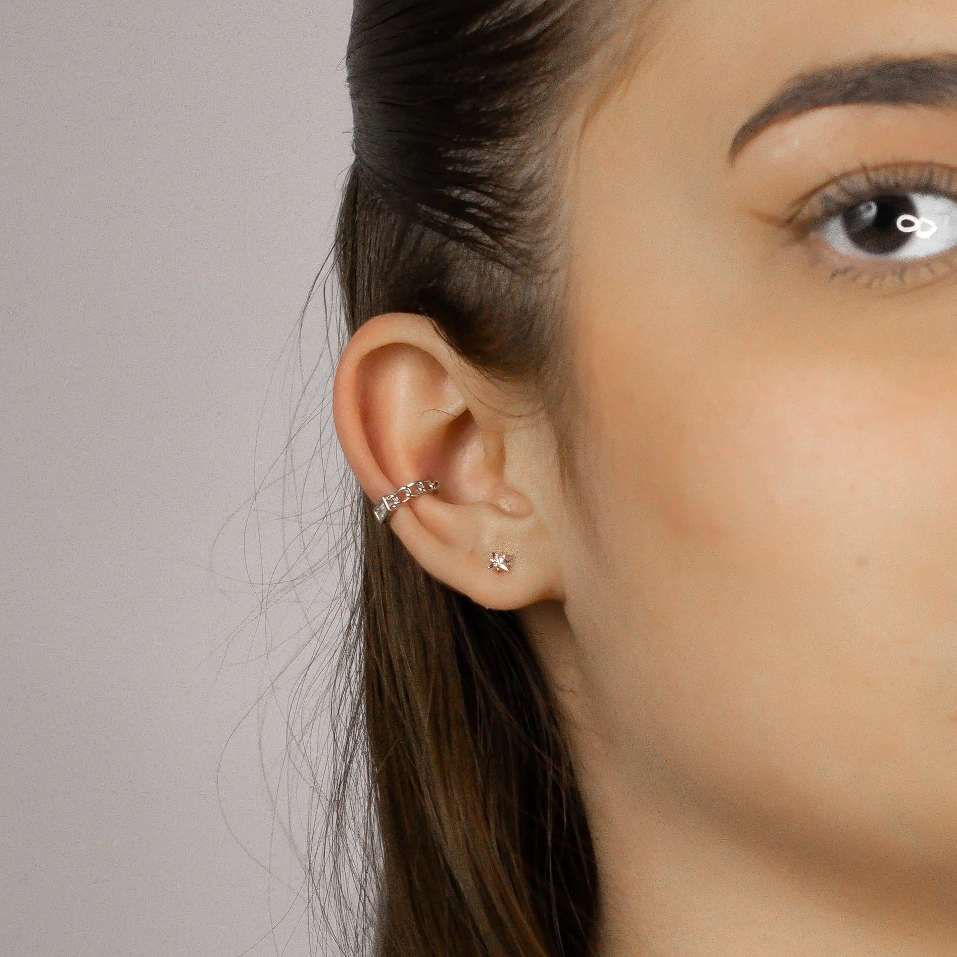 Aros con tope de plata