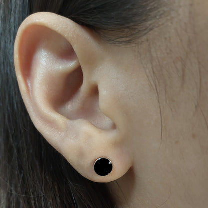 aros de plata negros