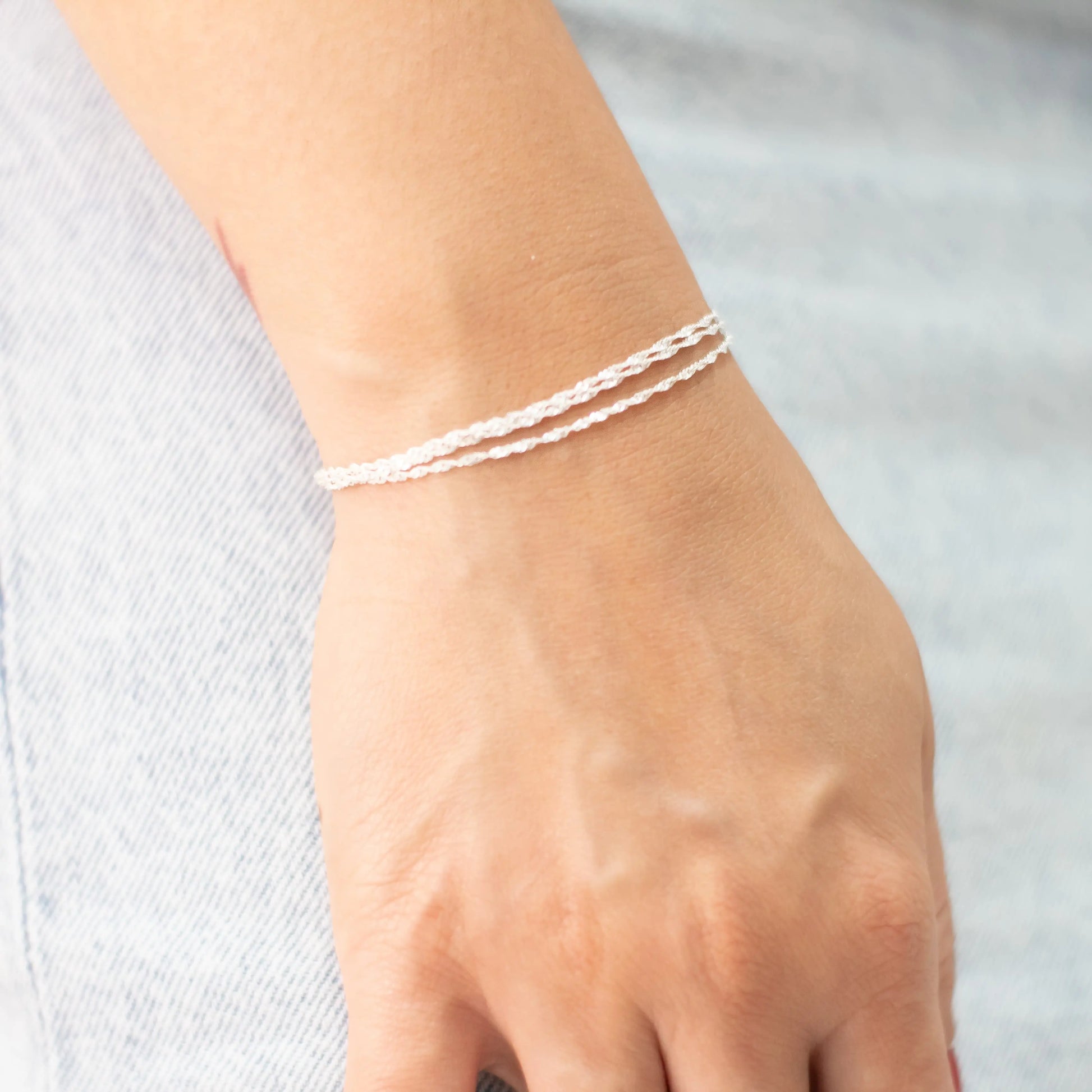 pulsera de plata mujer triple