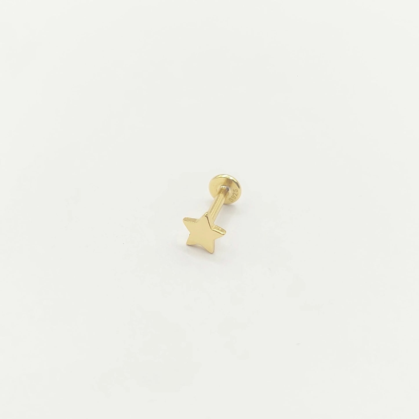 Piercing de plata con baño de oro 18k