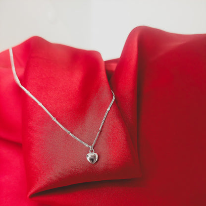 collar de plata corazon 