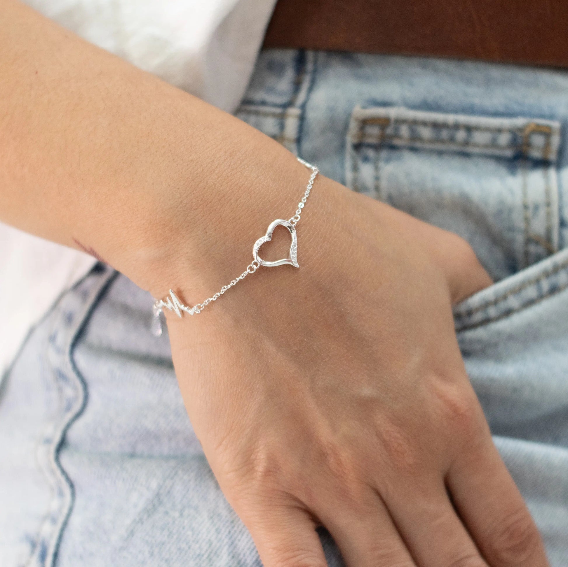 pulsera de plata mujer corazon infinito 2